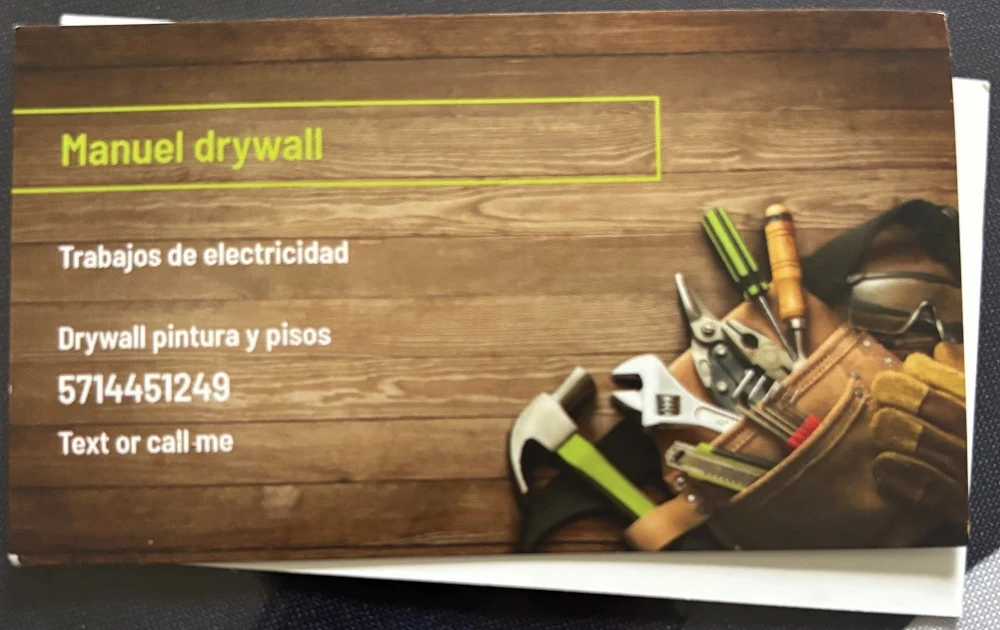 Manuel Drywall Business Card